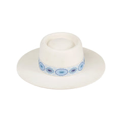 Lack of Color Lolita White Classic Wool Boater Ivory Wool Felt Hat with Lavender Lolita – Giddy Up Glamour  main image 4