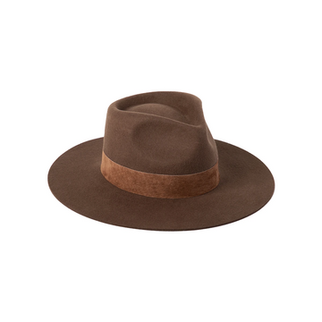 Lack of Color The Mirage Fedora Hat in a tan color with a tonal suede band LACK OF COLOR - THE MIRAGE - CARAMEL main image 4